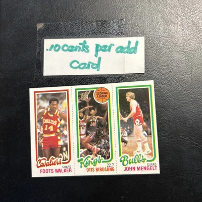 Foots walker Otis Birdsong John Mengelt 1980 81 Topps  Rebounding Leader B50a-5 - Image 1 of 2