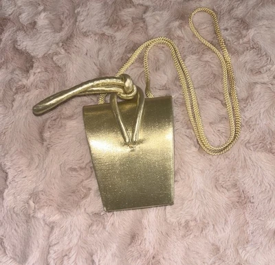 Vintage La Regale Gold Lame Mini Crossbody Evening Bag Formal 1980’s - Image 1 of 4