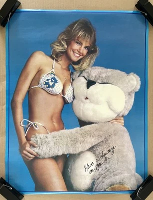 Vintage 1985 One Stop Poster Have A Squeeze On Me Teddy Bear 80s Pinup - Image 1 of 4