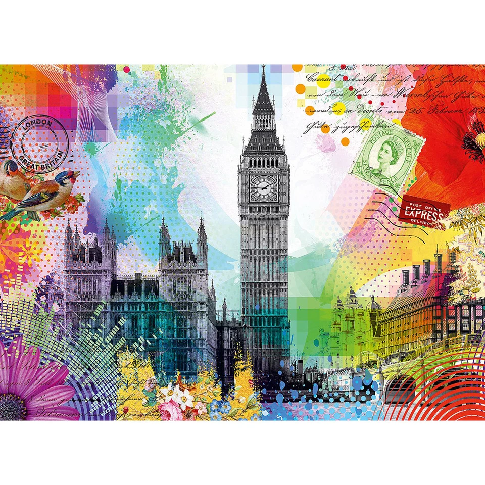 500pc Ravensburger London Postcard Themed Jigsaw Interactive Puzzle Pieces - image 1 of 1