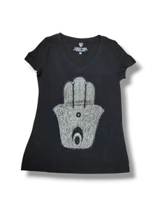 t shirt women cotton Hand of Fatima swarosky - Picture 1 of 14
