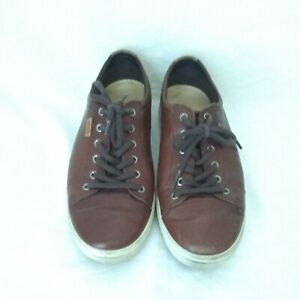Mens Ecco Casual Fashion Sneakers Shoes EU 44 US 11 Brown Leather Lace