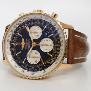 Breitling Navitimer 01 Solid 18kt Rose Gold Black Dial 43MM Automatic RB0120 - Picture 1 of 9