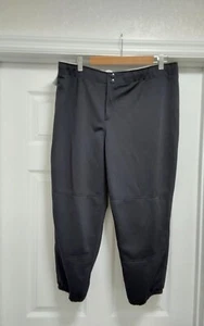 Mizuno Softball Baseball Pants Women's Size XXL Black Elastic Bottom Double Knee - Picture 1 of 11