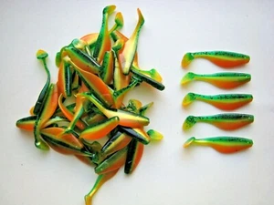 75 pack - 3" Paddle Tail Shad - FIRETIGER - Paddle Tail Swim Bait - USA - Picture 1 of 2
