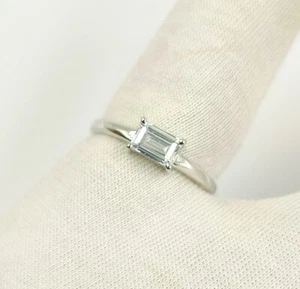Lab-Created Diamond 14k White Gold Plating Ring , Sterling Silver Handmade Ring - Picture 1 of 4