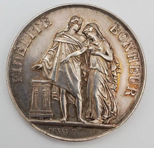 Original French Silver Token Antique 1899 wedding Jetton ietton coin souvenir - Picture 1 of 20