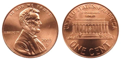 2003 D Lincoln Memorial Cent Copper Plated Zinc Penny ** ON HAND ** Cover