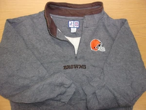 Vintage Logo Athletic Game Day NFL Cleveland Browns Football 1/4 Zip Sweatshirt - Picture 1 of 3
