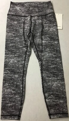 Lululemon Wunder Under HR 7/8 Apretado LUON LW5BHJS RJBW Negro/Blanco Estampado Talla 10 Foto 1 de 3