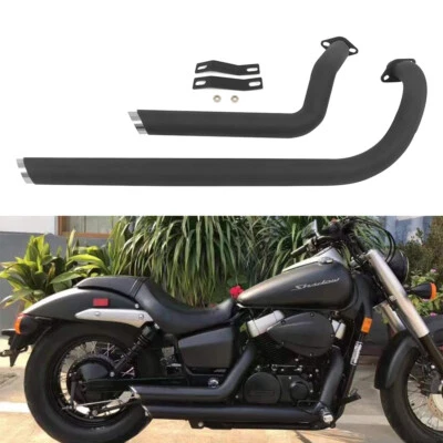 Shortshots Staggered Exhaust Pipe Kit Black For Honda Shadow 750 VT 750 VT400 - Image 1 of 4