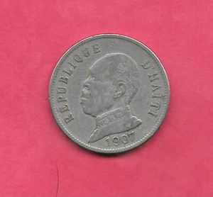 HAITI KM56 1907 VF-VERY FINE CIRCULATED OLD ANTIQUE 50 CENTIMES COIN - Picture 1 of 1