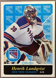 2015-16 O-Pee-Chee Box parte inferior retro Henrik Lundqvist New York Rangers - Imagen 1 de 2