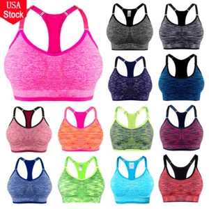 Damen Yoga Sport BH Fitness Stretch Workout Nahtlos Gepolstert Kontrolle Atmungsaktiv - Bild 1 von 20