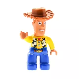 1x Lego Duplo Figure Man Blue Yellow Woody Toy Story Cowboy 5691 5659 47394pb130 - Picture 1 of 1