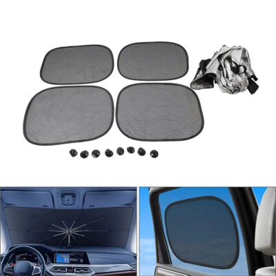 4pcs Windshield Sun Shade Foldable Umbrella Front Window Cover Large Sizes - Image 1 of 4