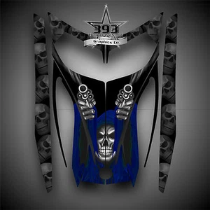SKI-DOO REV MXZ SNOWMOBILE SLED WRAP GRAPHICS HOOD DECAL KIT 03-07 Reaper Blue - Bild 1 von 1
