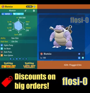 6IV Shiny Blastoise Pokemon Scarlet and Violet - Picture 1 of 1