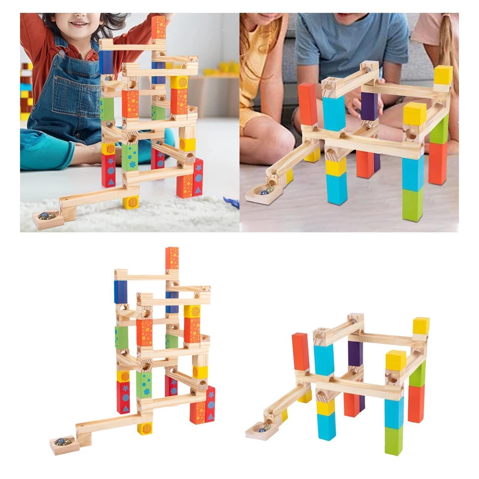 DIY Wooden Track Marble Track Marble Run Crafts Educational Building Blocks for - Image 1 of 1