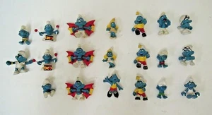 20 Schleich Rubber Smurfs. All playworn, some parts missing. - Picture 1 of 7