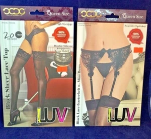 Queen Size Straps Strumpfgürtel schwarz von Luv & Queen Size Overknee Strümpfe  - Bild 1 von 11