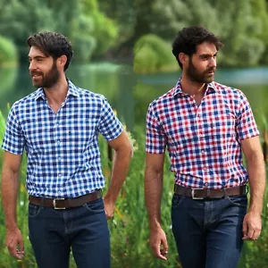 Mens Champion Short Sleeve Holkham Shirt | Yarn Dyed Countrywear Check-shirt - Picture 1 of 10