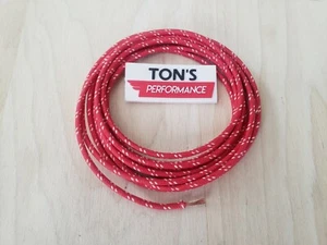 Alambre primario cubierto de tela trenzada de colección calibre 16 GA rojo con blanco - Imagen 1 de 4