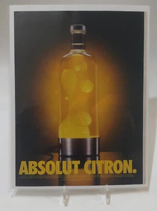 Lámpara de lava amarilla anuncio revista vodka Absolute Citron - Imagen 1 de 5