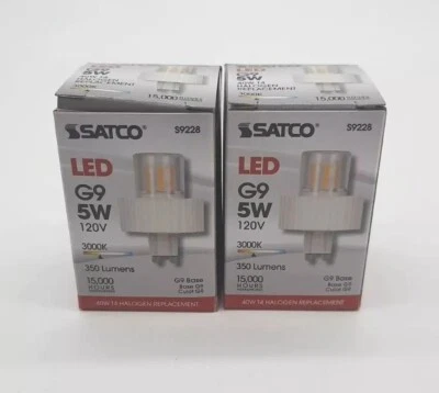 2x  5 Watt T4 Repl. LED G9 base 360 Degree Beam Angle 120V SATCO S9228 5W - Image 1 of 4