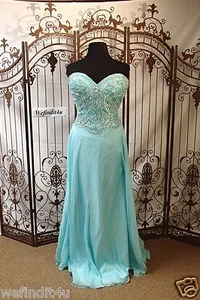 V562 COLORES 1446 AQUA TALLA 20 $310 V37 #2804 VESTIDO FORMAL CONCURSO GRADUACIÓN - Imagen 1 de 11
