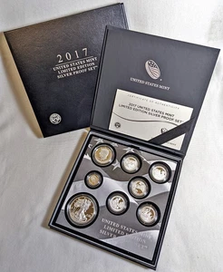 2017 U.S. Mint Limited Edition Silver Proof Set Box Slip Cover COA STOCK - Picture 1 of 2