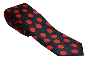 Cravatta a sfera a pois cerchio cravatta magra nero rosso - Foto 1 di 1