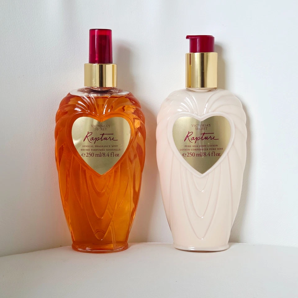 JUEGO DE LOCIÓN CORPORAL VICTORIA'S SECRET RAPTURE FRAGANCIA SENSUAL NIEBLA Y SEDA PURA NUEVO Foto 1 de 1