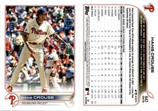 2022 Topps Baseball Card 642 HANS CROUSE ROOKIE RC PHILADELPHIA PHILLIES