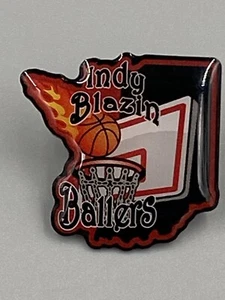 Indy Blazin Ballers Basketball Lapel Pin Brooch - Picture 1 of 4