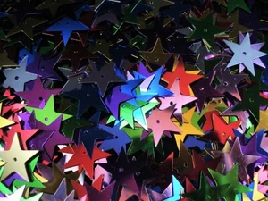 Sequins Stars 18mm Metallic Mix 25g DIY Crafts Costume Embellishing - Picture 1 of 2