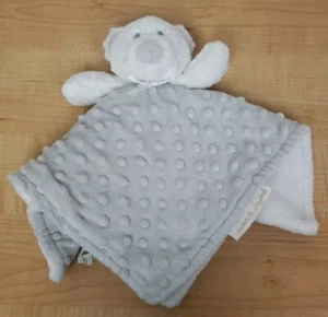 Coperte e oltre orsacchiotto bianco grigio Lovey Lovie coperta di sicurezza Minky - Foto 1 di 11