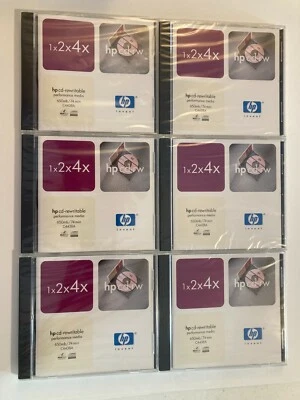 NEW SEALED  (6)  HP CD-RW 1x2x4x Rewritable 650mb/74Min C4438A  Free Shipping - Image 1 of 4