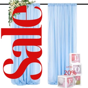 2 PANELS Chiffon Backdrop Curtains Drapes Sheer Chiffon Fabric Photography - Picture 1 of 2