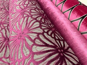 ART DECO FLORAL VELVET fabric CHENILLE upholstery by ROMO 140 cm wide MATERIAL - Picture 1 of 25