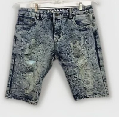 Shorts jeans True Rock masculino 38 (38x13) azul desgastado grunge preppy hip hop - Imagem 1 de 4