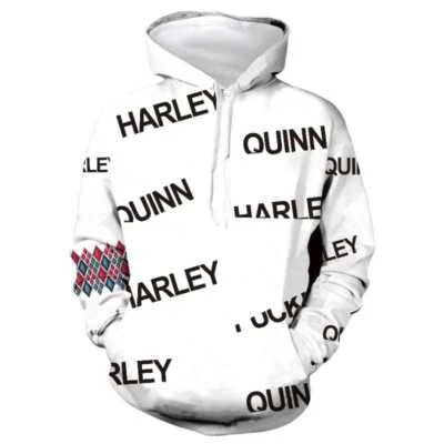 Cosplay Birds of Prey Harley Quinn Hoodie Joker Jacket Coat Superhero Sweatshirt - Image 1 of 3