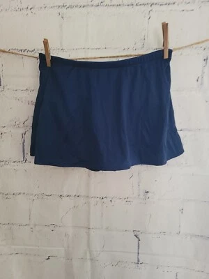 海军蓝泳装泳裙复古 Missy 中号 (8/10) 有衬里 11 英寸长 — 第 1/4 张图片