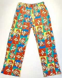 Super Mario Nintendo All-Over Colorful 100% Cotton Pajama Lounge Pants Men's M - Picture 1 of 13