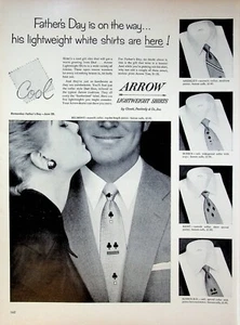 1954 Arrow Lightweight Shirts 50s Print Ad Father's Day Gift Cluett Peabody Co. - Picture 1 of 1