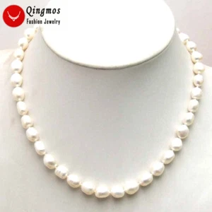 7-9mm Baroque Natural FW White Pearl Necklace for Women Jewelry Chokers 17" - Picture 1 of 21