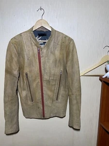 Diesel Schwarz Gold Seltene Leder Biker Jacke Herren Gr. 46 - Bild 1 von 22