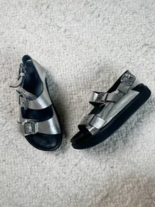 Isabel Marant Ophie Sandals Silver Metallic Platform Shoes Size 38 - Picture 1 of 5
