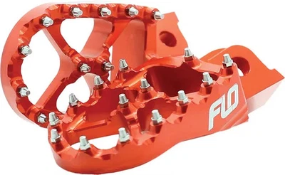Flo Pro Series Footpegs Driver Foot Pegs Pair Orange Husqvarna TE300 17-19 - Image 1 of 4
