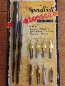 Speedball #5 Künstler Stift Set Schriftzug Kalligraphie Poster basteln Cartooning NEU - Bild 1 von 5